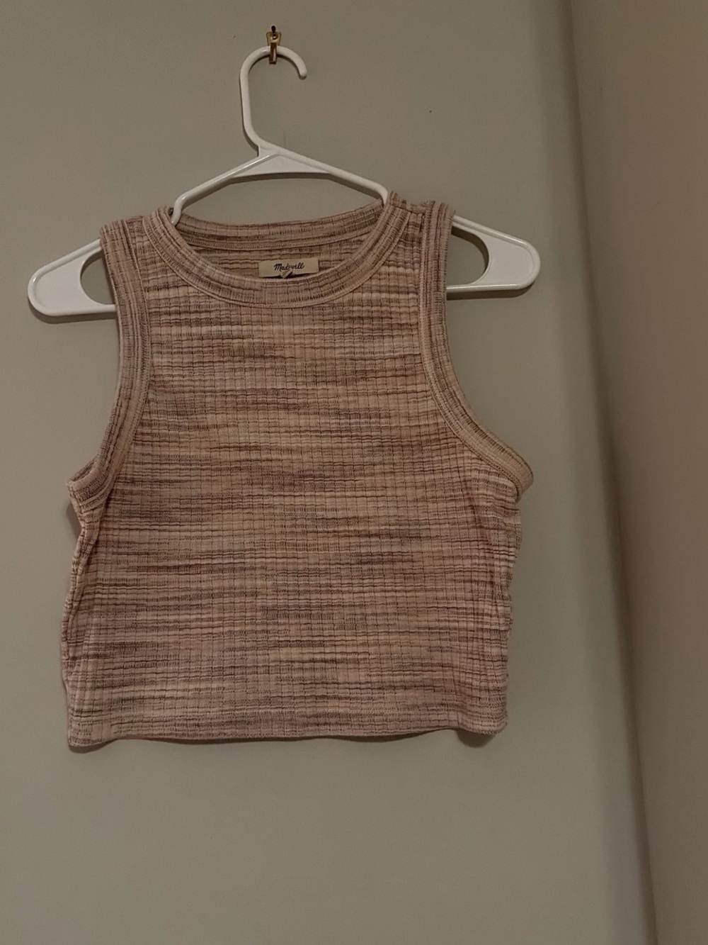 Madewell Beige Ribbed Crop Tank